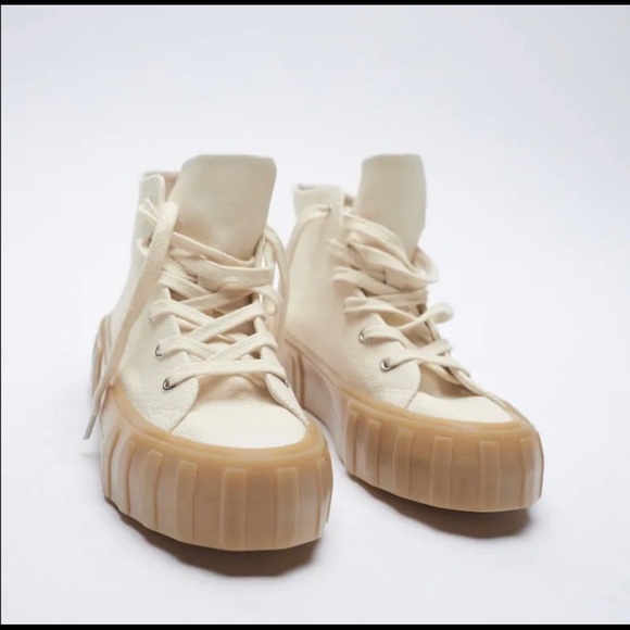 Zara | Shoes | Zara Canvas High Top Sneakers Size 36 Or 555 | Poshmark